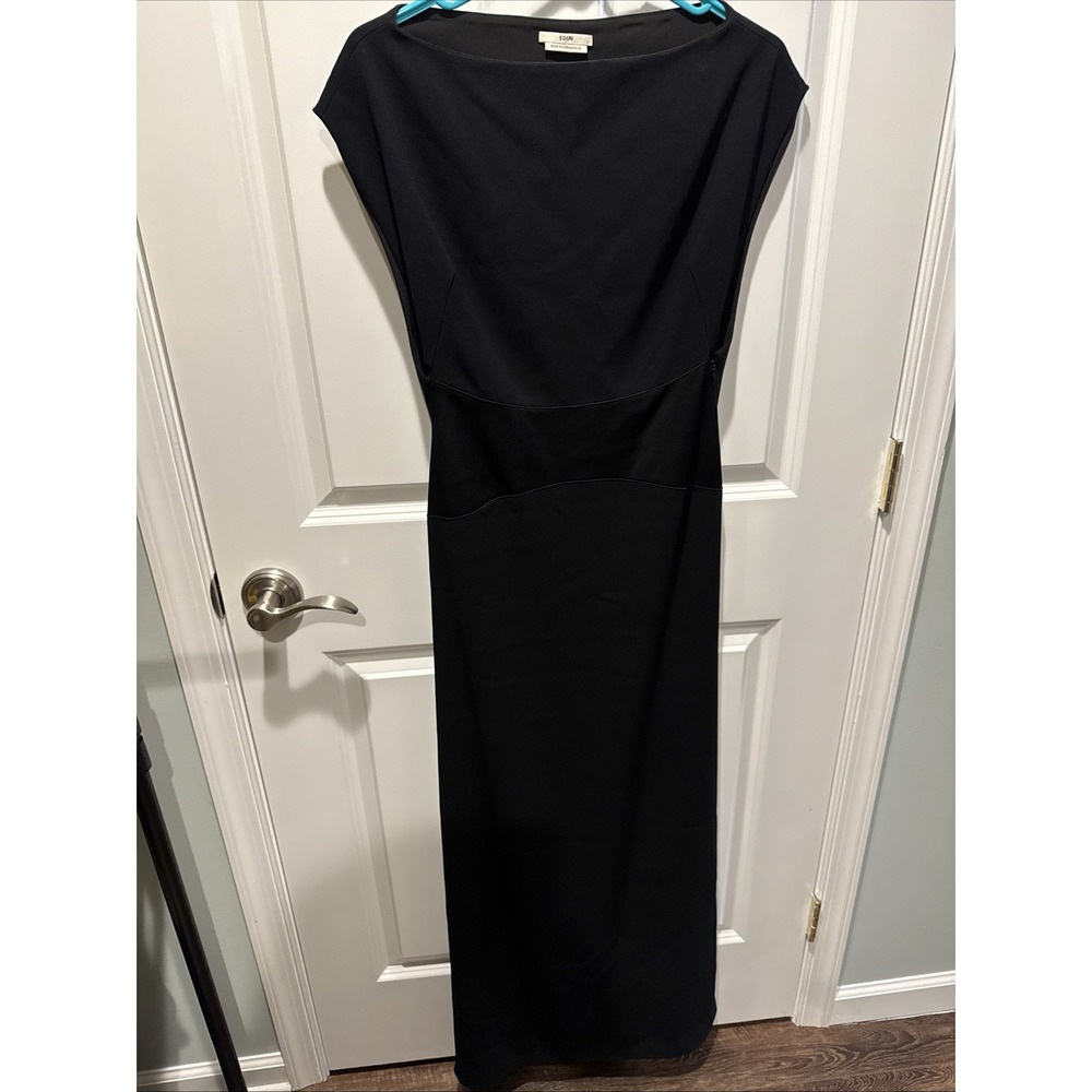 Edun Black Slim Slit Long Formal Evening Dress Sleeveless Slit Women's SZ 2